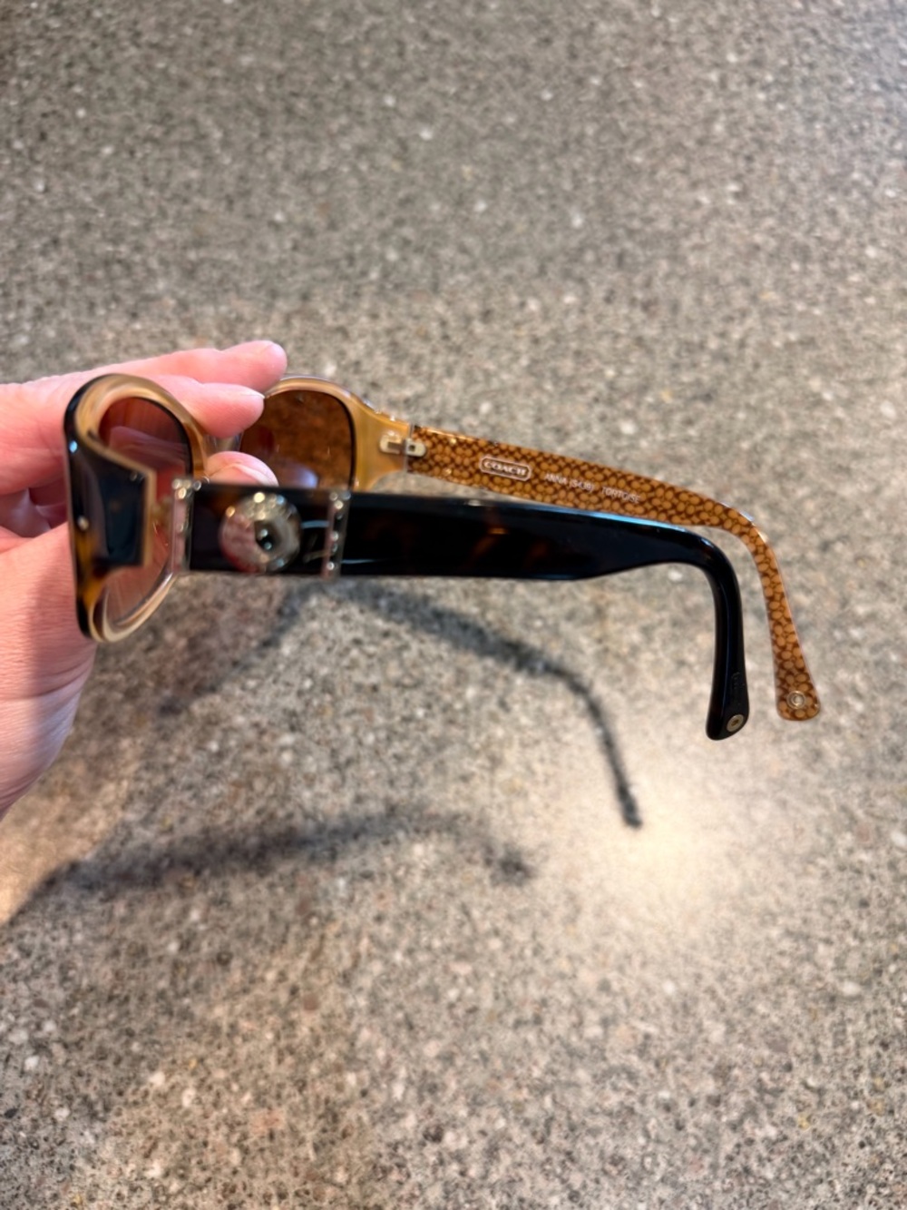 Y2k Coach Anna Tortoise & Honey Brown Logo Sunglasses - Picture 1 of 3